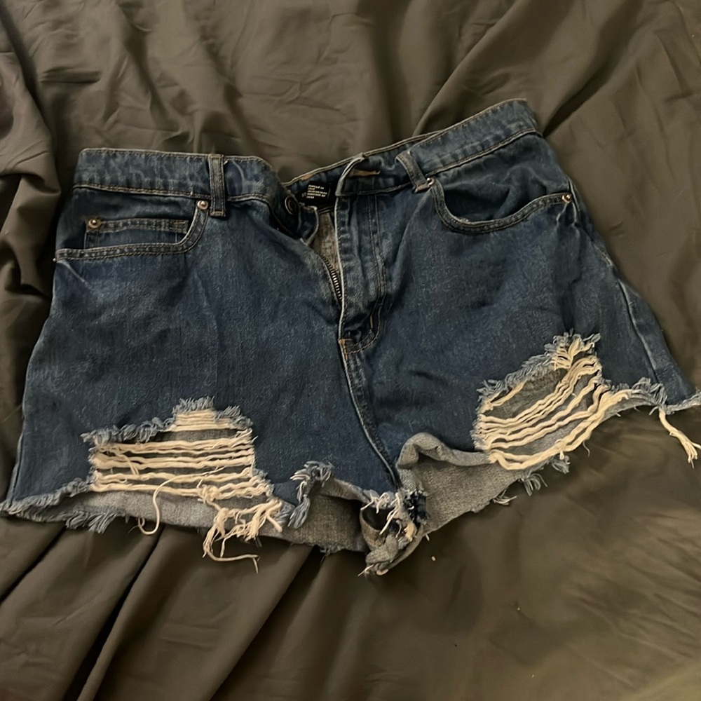 Distressed Denim shorts